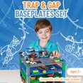 thumbnail image 2 of Strictly Briks Classic Trap & Gap Stackable Baseplates, 100% Compatible with All Major Brands, Blue, Green & Gray, 4 Pack, 2 Base, 2 Trap Door & Gap, 15 Stackers, 10x10 Inches, 2 of 5
