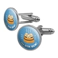 thumbnail image 1 of And Dim Sum Then Some Funny Humor Round Cufflink Set Silver Color, 1 of 6