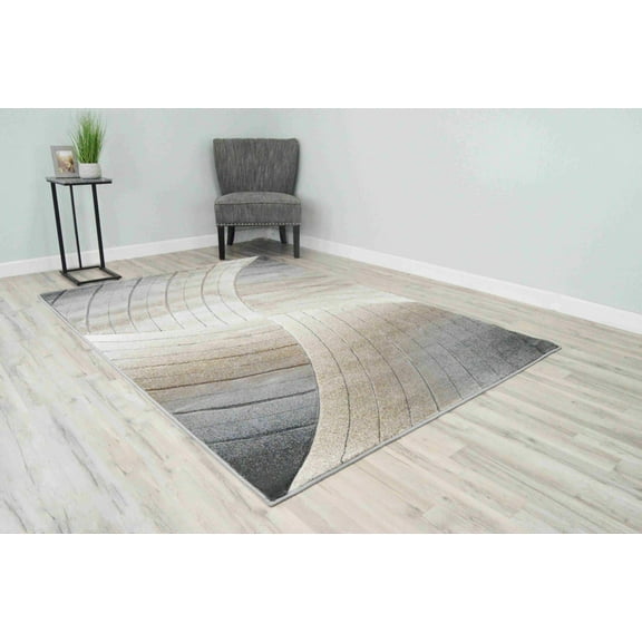 Planet Rugs Modern Area Rug, 2'6" x 3'9", Beige, Fade Resistant