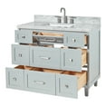 thumbnail image 4 of Ariel Monroe 43 Inch Single Rectangular Sink Bathroom Vanity With Italian Carrara Marble Countertop 1.5 inch Edge In Grey, 4 of 7