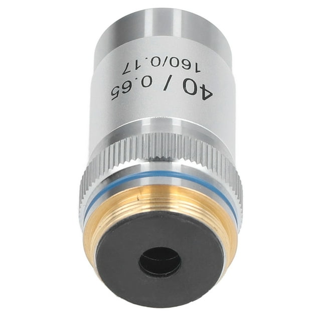 40X High Magnification Achromatic Microscope Objective Lens with Spring Protection - RMS Standard 20.2mm Interface, Brass Chrome-Plated, Anti-Corrosion, High Transmittance Coating for Clear Imaging,