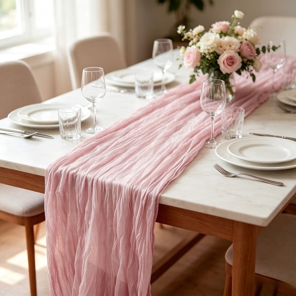 Antqov Table Runner 35x71" Boho Lace Table Runners Summer Colorful Table Cloth for Birthday Party Wedding Home Decor