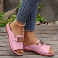 thumbnail image 5 of Xdegoge Women's Flat Slide Sandals Open Toe Summer Shoes Metal Buckle Slip On Casual Beach Vacation Comfortable Daily Walking Footwear, 5 of 8