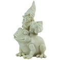 thumbnail image 4 of Northlight 9.75" Spring Weathered Frog and Gnome Outdoor Patio Garden Statue - Ivory, 4 of 5