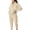 Beige, variant on Womens Solid Color Pants Pocket Long Sleeve Sweater Set Fashion Button Standing Collar Button Sweater Set Two Piece Set