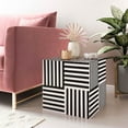 thumbnail image 6 of TOV Furniture Black And White Cube Side Table With Geometric Pattern, 6 of 6
