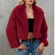 thumbnail image 1 of Chaqueta de abrigo cálida para mujer, de invierno, lisa, con cuello vuelto, 1 of 7