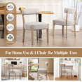 thumbnail image 6 of Dining Chairs Set of 2,Mid Century Modern Dining Chair Set - Linen Upholstered Low Back Kitchen & Dining Room Chairs with Woven Design,Oatmeal Fabric, 6 of 6