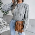 thumbnail image 2 of Herrnalise Women's Knitted Crop Tops Women Fashion Casual Long Sleeve Hollow Out Base Knitted Sweater Pullover Jumper Sweaters, 2 of 4