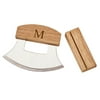 Personalized Personalize with Text Stainless Steel Ulu Knife with Wooden Stand