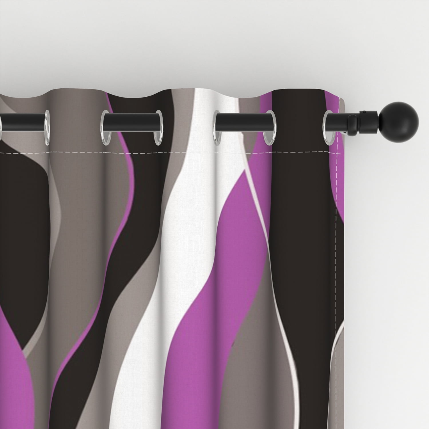 Lfeey Blackout Curtains Purple Black for Bedroom, Room Darkening Thermal Curtain, 52x63 inch Grey 2 Panels