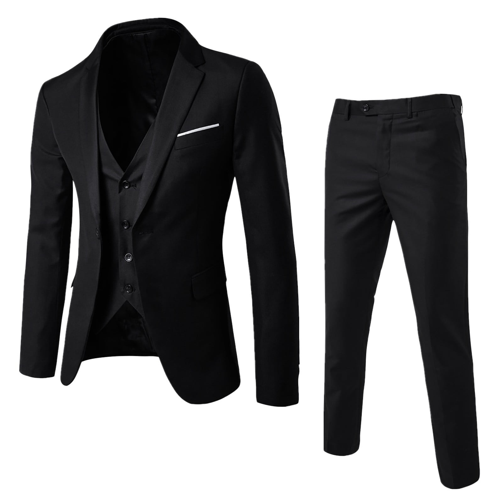Black Suits Men芒聙聶S Suit Slim 2 Piece Suit Business Wedding Party ...