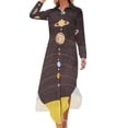 thumbnail image 2 of Solar System Long Sleeved Shirt Dress wedding guest dress Dresses, 2 of 7