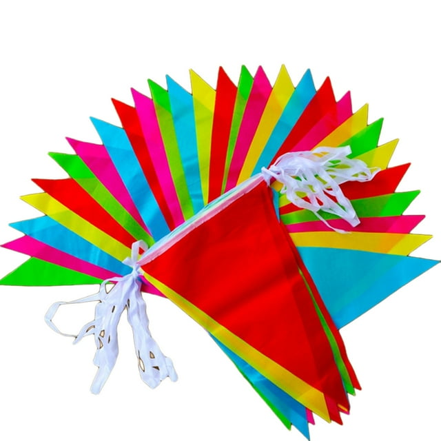 1 banderín colorido de 80 m para decoración, banderines colgantes para fiestas de inauguración de cumpleaños y festivales.
