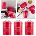 thumbnail image 5 of Metal Kitchen Canister Set Airtight Sugar Storage Jars Containers for Red, 5 of 8