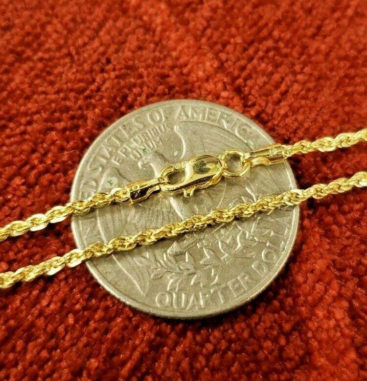 10K Solid Yellow Gold Necklace Rope 