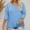 Blue, variant on DuoJiaJ Women's Plus Size Top Casual Short Sleeved Patterned T Shirt Oversized Top Cropped Tops for Women Blue L