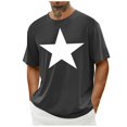 thumbnail image 5 of PNTUTB Men's Fashion Star Print Short Sleeve Crew Neck Casual Summer Classic Basic Tee Shirts, 5 of 6