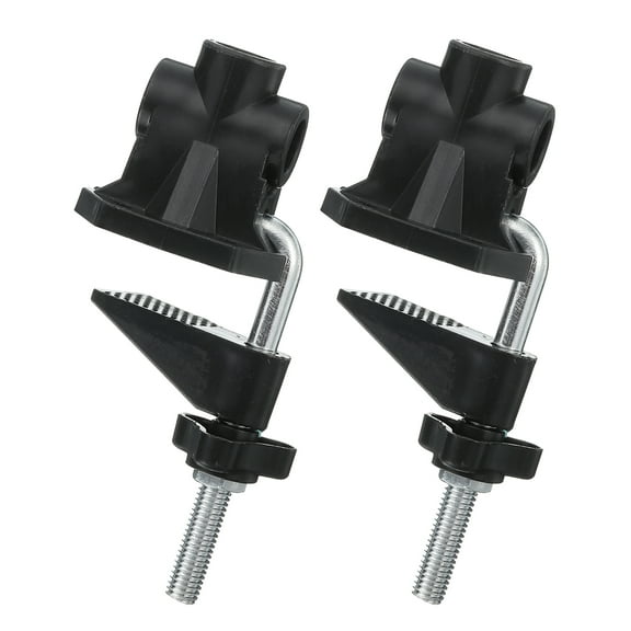 0.47" Hole Dia. Desk Clamp, 2 Pcs Universal C-Clamp Base with Adjustable Screw for Microphone Mic Arm Table Lamp Mount Holder, Black