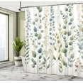 thumbnail image 2 of Ambesonne Green Shower Curtain, Watercolor Look Leaves Autumn, 69"Wx75"L, Khaki Coconut Blue Grey, 2 of 4