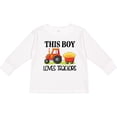 thumbnail image 3 of Inktastic Farming Cute Boy Loves Tractors Boys Long Sleeve Toddler T-Shirt, 3 of 5