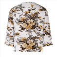 thumbnail image 4 of Camiseta de Verano para Mujer, Elegante, Informal, con Mangas 3/4, Cuello en V, Estilo Étnico Bohemio y Estampado Acampanado. Color Café L, 4 of 8