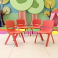 thumbnail image 2 of Flash Furniture Whitney 4 Pack Red Plastic Stackable School Chair with 13.25'' Seat Height, 2 of 13