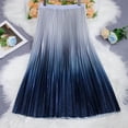 thumbnail image 2 of QATAINLAV Gradient Color Skirt for Women Elegant High Waist Pleated A-Line Skirts Festival Party Going Out Midi Skirt Blue, 2 of 6