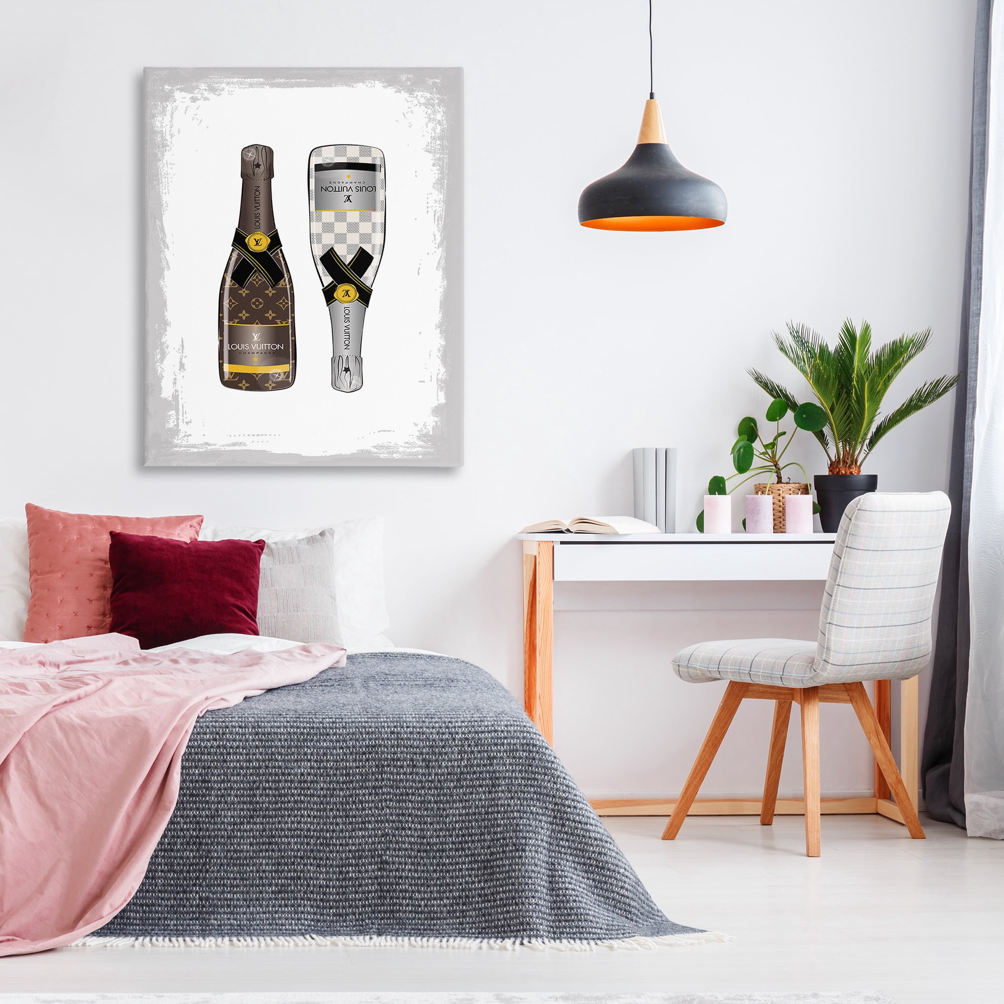 Stupell Industries Patterned Champagne Bottles Food & Beverage Painting Gallery Wrapped Canvas Art Print Wall Art, 36 x 48