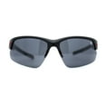 thumbnail image 2 of Mens 90s Color Mirror Classic Baseball Halfrim Sport Sunglasses Matte Black, 2 of 4