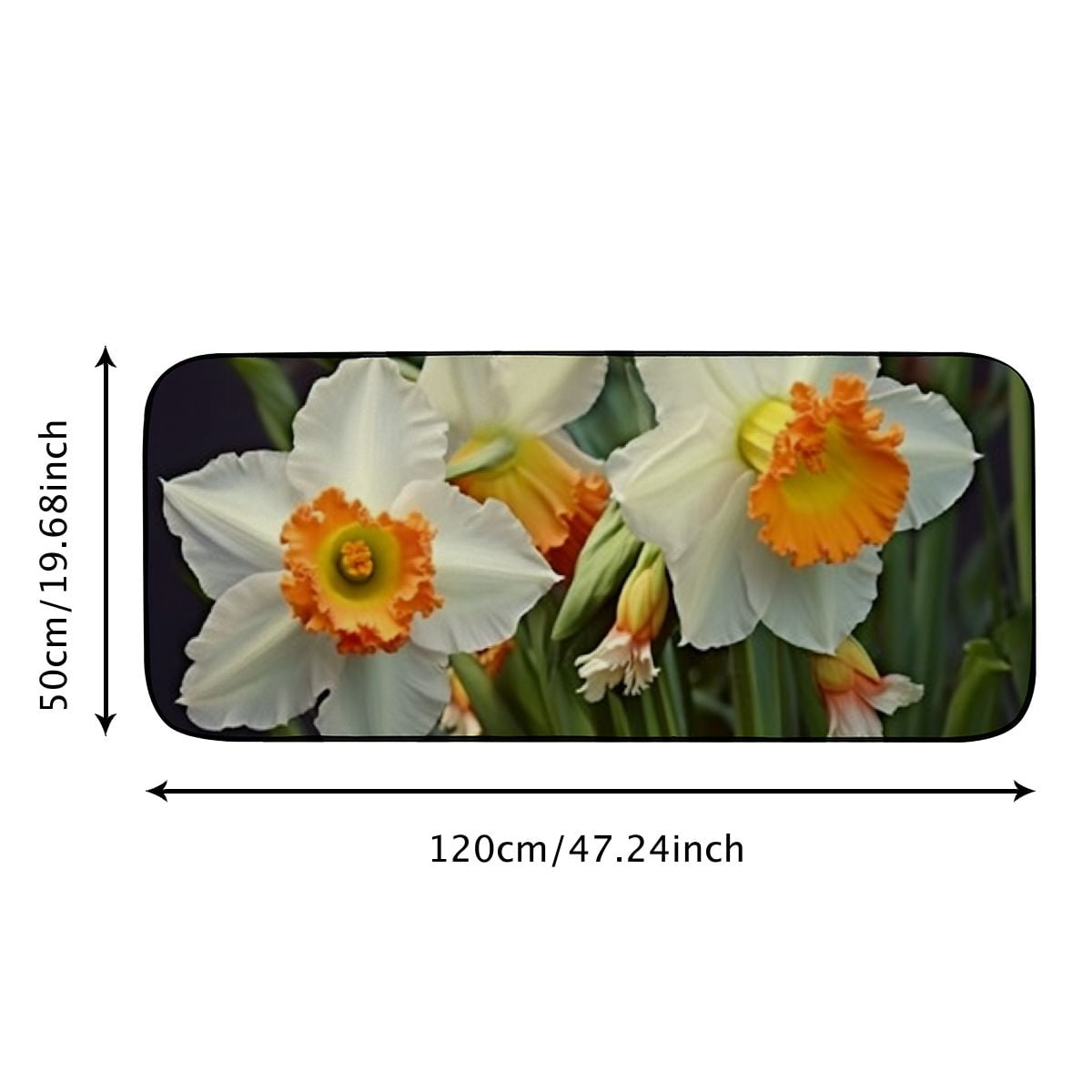 Heduofu Decorative Door Mat, Door Mat with Non-Slip Rubber Backing, Easy Cleaning, Traps Dirt, Rug for Entry, Patio, Garage  - Osterglocken Daffodil Bicolor Flower Blossom Bloom 19.68*47.24 in
