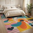 thumbnail image 3 of ODIKA 8'x10' Vibrant Multicolor Geometric Design Washable Area Rug Modern Abstract Patterns with Bold Shapes Non-Slip Chair-Friendly Mat for Dining Room, Large Office, Lounge, 3 of 7