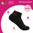 thumbnail image 5 of Fruit of the Loom All Day Comfort Girls Ankle Socks, Sizes 6-10, 10-Pack, 5 of 7