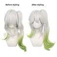 thumbnail image 2 of JJKcosplay Game Nahida Cosplay Wig for G-I Silver Mix Green with Bangs Ponytail Party Halloween Wig, 2 of 5