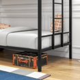 thumbnail image 4 of Bunk Bed Twin Over Twin Size Metal Bunk Bed with Ladder and Full-Length Guardrail, Metal Bunk Bed, Storage Space, No Box Spring Needed, Noise Free, Black, 4 of 7