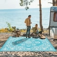 Findosom 5'x7' Boho Mandala Outdoor Rug Large Reversible Plastic Straw