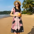thumbnail image 4 of Goofa Cute Axolotl Sakura Blossoms B Pattern Women Summer Short Sleeve Midi Dress with Pockets Casual Aline Flowy Tshirt Dress Vocation Beach Sundress, 4 of 6