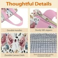 thumbnail image 4 of Pioneer Flower Floral Print Pattern Insulated Lunch Bag for Women & Adults,Large Portable Soft Cooler Lunch Bag,Thermal Food Storage Tote with Pearl Cotton,8.66L,8.75x5.75x9.5 Inch, 4 of 6