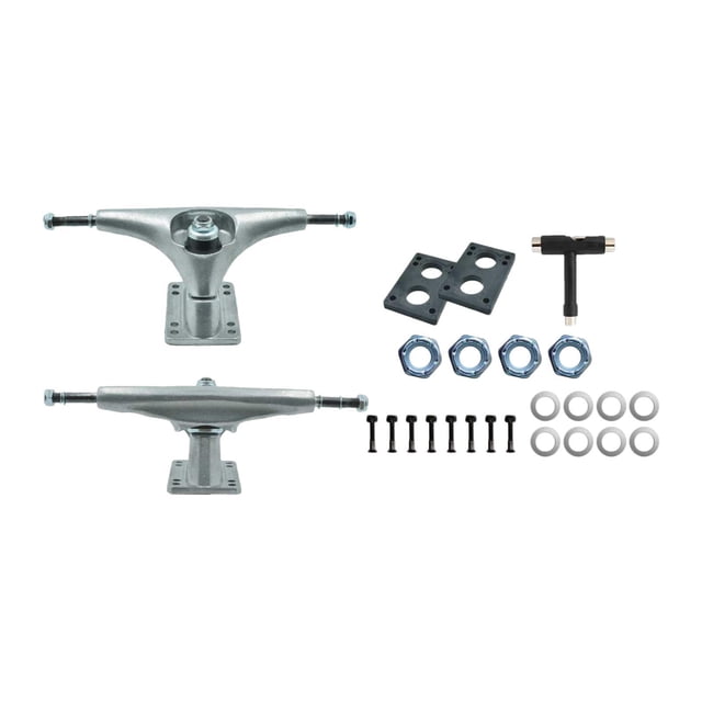 Ejes de patineta de acero al carbono Accesorios de soporte de rueda de patineta premium Metal Plata