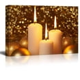 thumbnail image 1 of wall26 Canvas Prints Wall Art - Burning Christmas Candles | Modern Wall Decor/Home Decoration Stretched Gallery Canvas Wrap Giclee Print. Ready to Hang - 16" x 24", 1 of 3