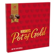 Hershey's Pot Of Gold Assorted Milk and Dark Chocolate Valentine's Day Candy, Gift Box 10 oz, 28 Pieces