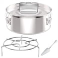 thumbnail image 1 of Molde para Flaneras, Molde para Flan de Acero Inoxidable con Tapa - para Olla de 6 Cuartos (Disponible 3QT, 8QT) - con Rejilla, 1 of 5