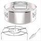 thumbnail image 1 of Molde para Flaneras, Molde para Flan de Acero Inoxidable con Tapa - para Olla de 6 Cuartos (Disponible 3QT, 8QT) - con Rejilla, 1 of 5