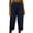 Navy, variant on Noric Women's Cotton High Waist Casual Capri Pants with Button Pocket Elastic Waist Relaxed Fit Solid Yoga Runing Trousers