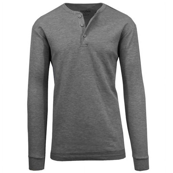 Galaxy By Harvic Men's Long Sleeve Thermal Henley Tee (S-3XL)