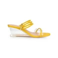 thumbnail image 3 of BLISSFUL STEP Women's Slip on Clear Glass Heel Wedge Sandals Yellow 11, 3 of 8