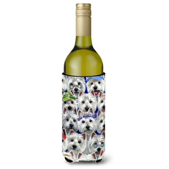 Westie Many Faces Wine Bottle Hugger