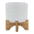 thumbnail image 3 of Sagebrook Home 5" Diamond Planter With Stand, White, Round, Ceramic, Contemporary, 5.5"L X 5.5"W X 8"H, Diamond, 3 of 8