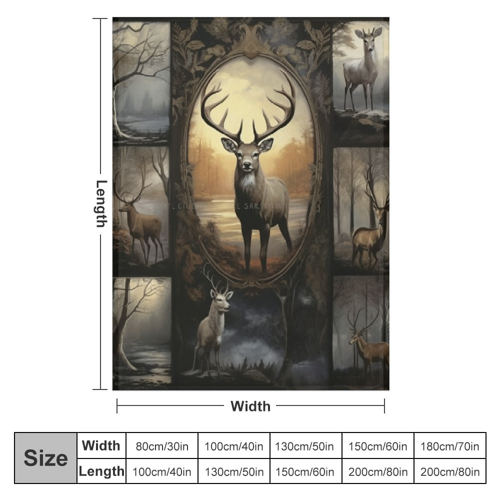 WERPE Deer Hunting Blanket Deer Gifts for Girls Women Men Deer Lovers Deer Throw Blanket for Kids Adults Soft Warm Cozy Blanket for Couch Sofa Bed White Walmart
