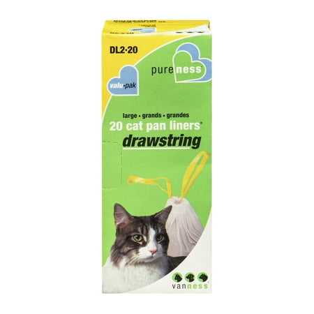 Van Ness Large Drawstring - Van Ness, Cat Litter Box Liners With Drawstring, Large, 20 count